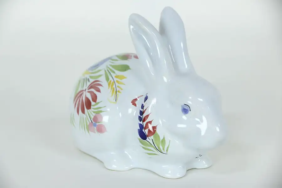 Main image of Quimper Signed Hand Painted Rabbit or Bunny, Brittany, France