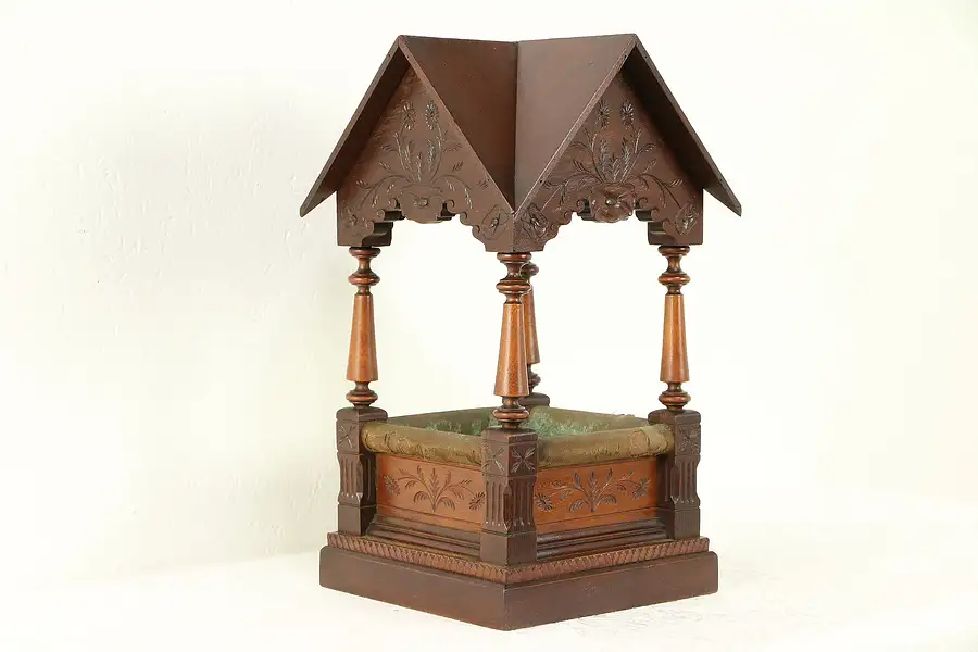 Main image of Miniature Antique Architectural Model Well Cover or Portico, Signed 1893