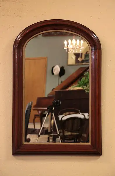 Main image of Victorian Oval Top Walnut Mirror