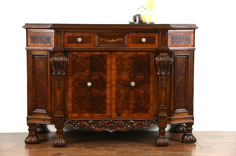 Main image of Renaissance Carved 1920's Sideboard, Server or Hunt Board, Signed Rockford