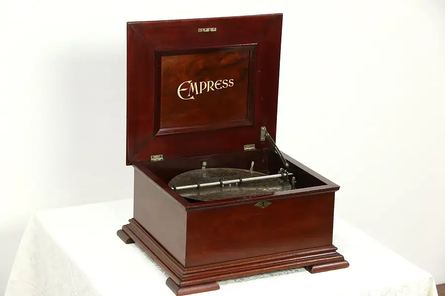 Main image of Empress Signed Antique Victorian Swiss Music Box, 24 12" Discs