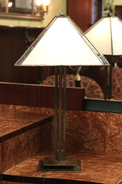 Main image of Art Deco Leaded Bubble Glass Table Lamp