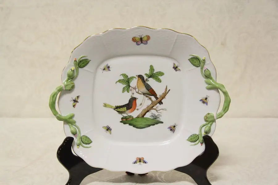 Main image of Herend Rothschild Bird Cake Plate, Square
