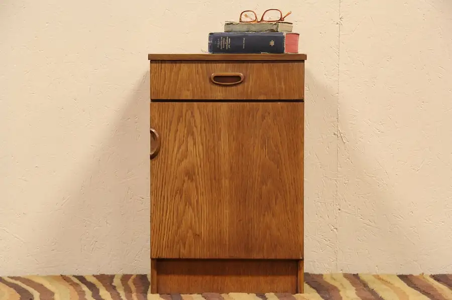 Main image of Midcentury Danish Modern Teak 1960 Vintage Nightstand or End Table