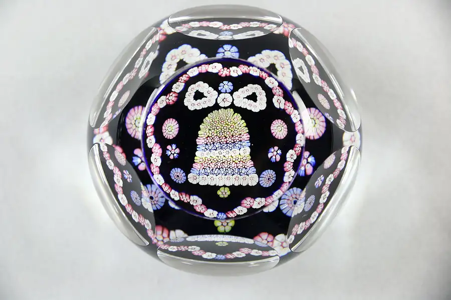Main image of Millefiore Bell Faceted Paperweight