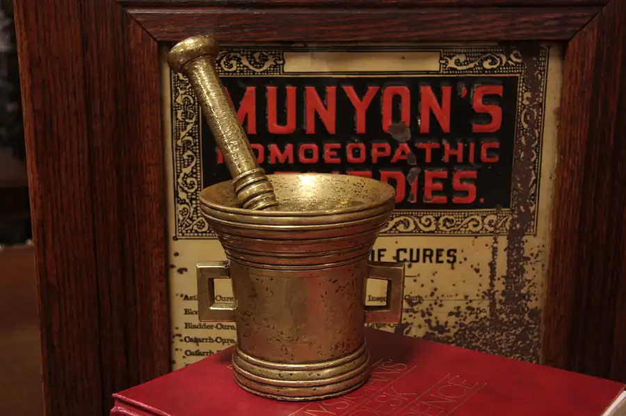 Main image of Brass Antique Pharmacy Mortar & Pestle