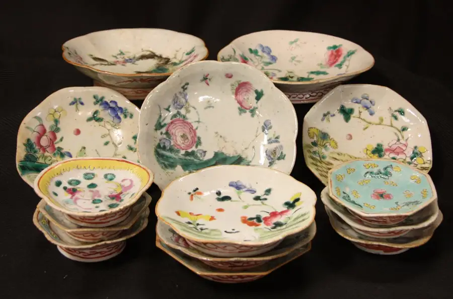 Main image of Chinese Antique Farmer or Country Porcelain, 14 Pcs