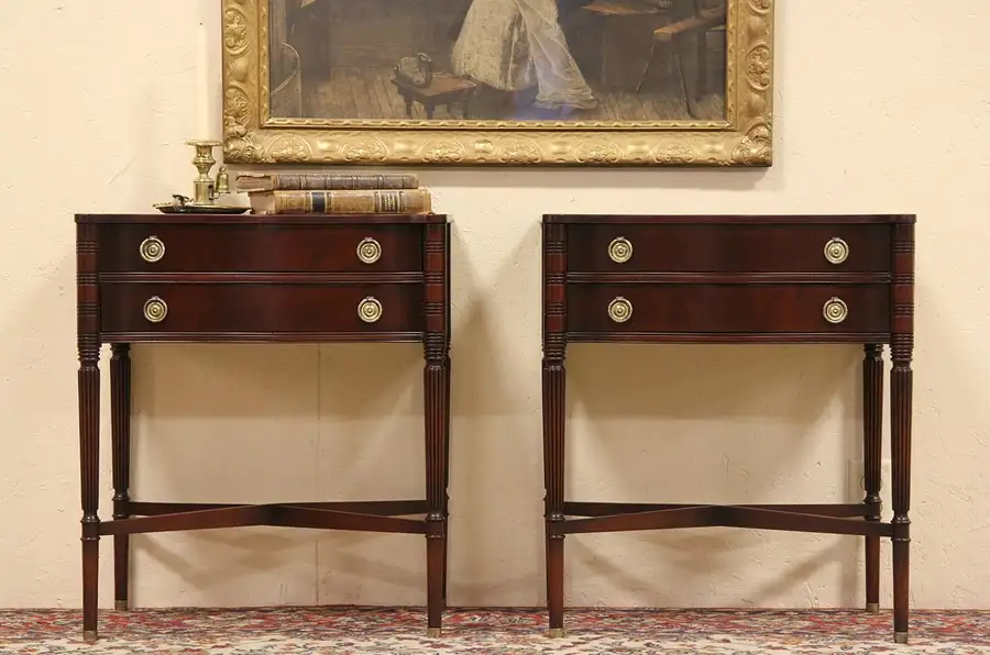 Main image of Pair of Regency 1940's Vintage End or Bedside Tables, Nightstands