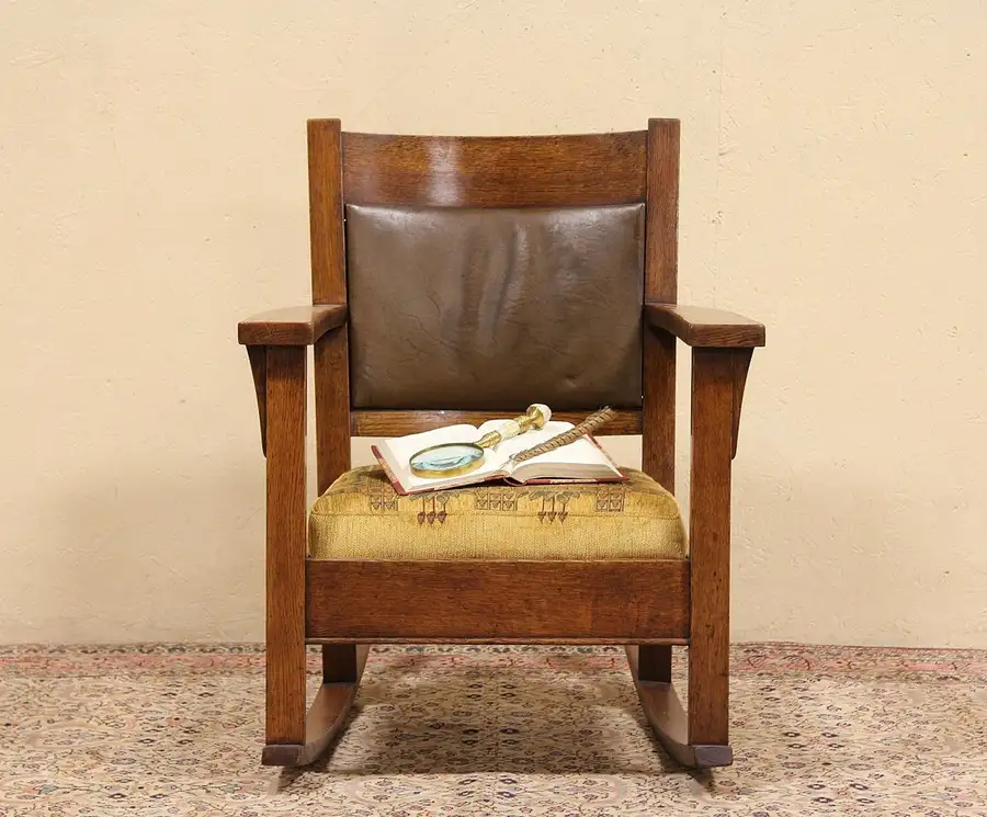 Main image of Art & Crafts Mission Oak 1900 Antique Rocking Chair