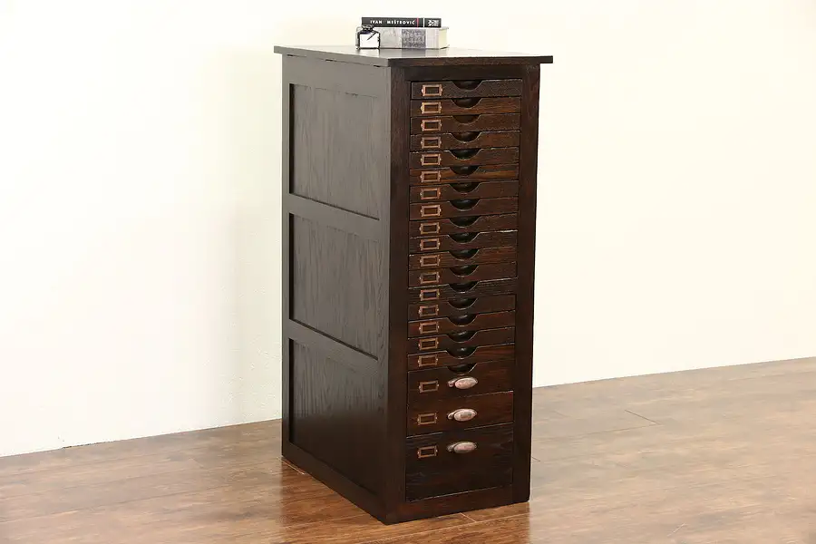 Main image of Oak 22 Drawer 1915 Antique File Cabinet