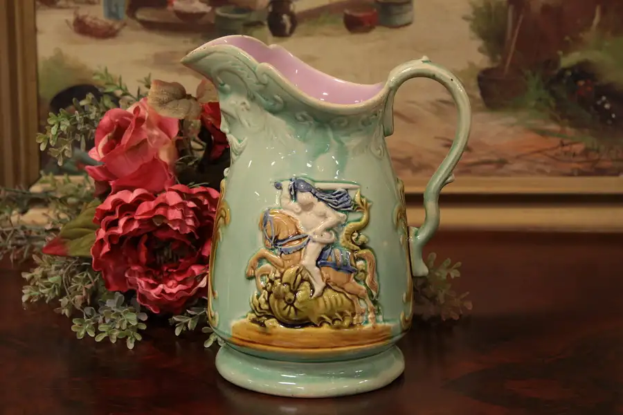 Main image of Victorian Antique Majolica Pitcher