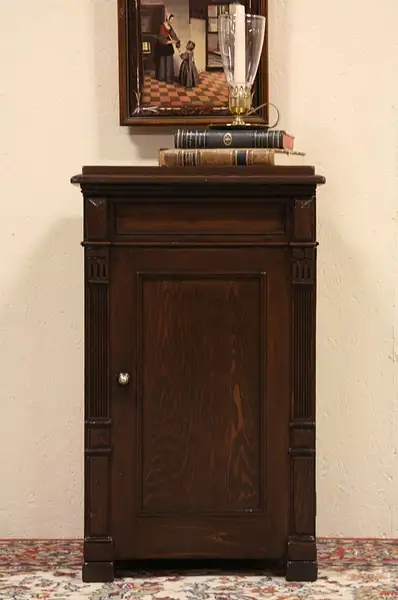 Main image of Country Pine 1880's Bedside Table or Nightstand