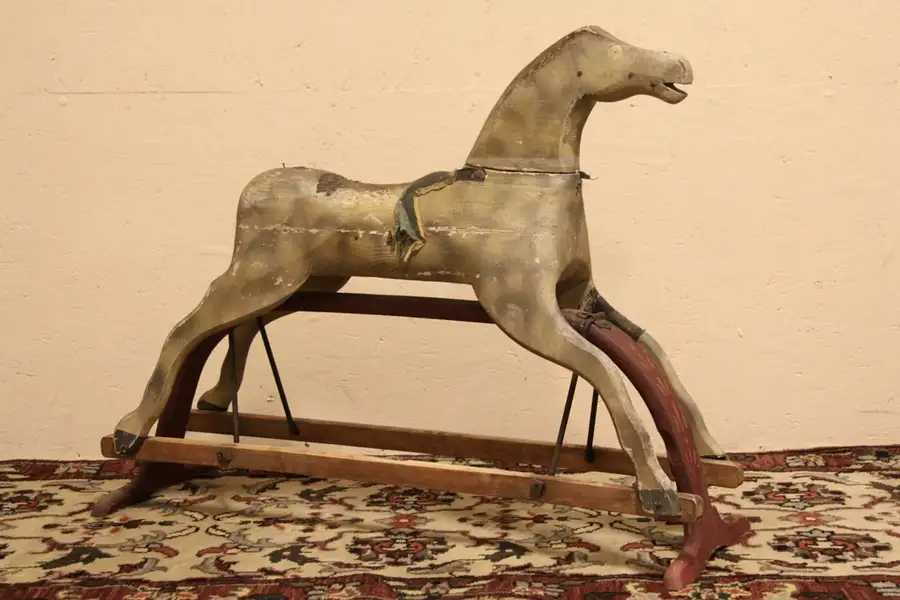 Main image of Child's 1900 Antique Rocking Hobby Horse
