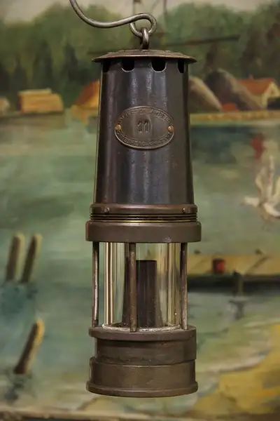 Main image of Patterson Gateshead 1900 Antique Bronze Coal Miner Lamp