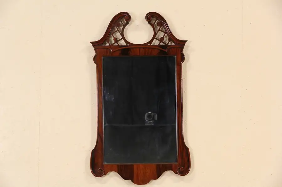 Main image of Georgian Chippendale 1920's Mahogany Wall Mirror