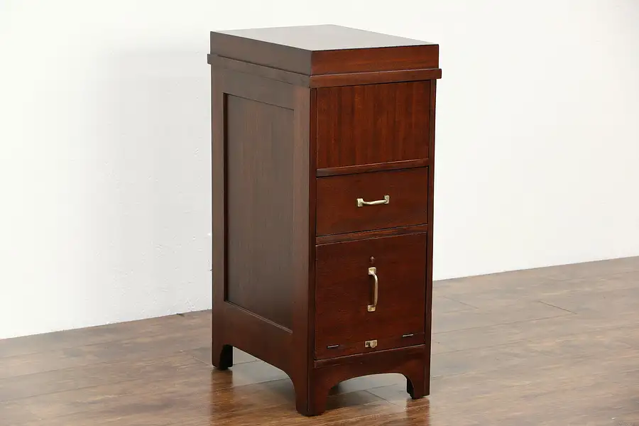 Main image of Flip Top 1915 Antique Mahogany File Cabinet