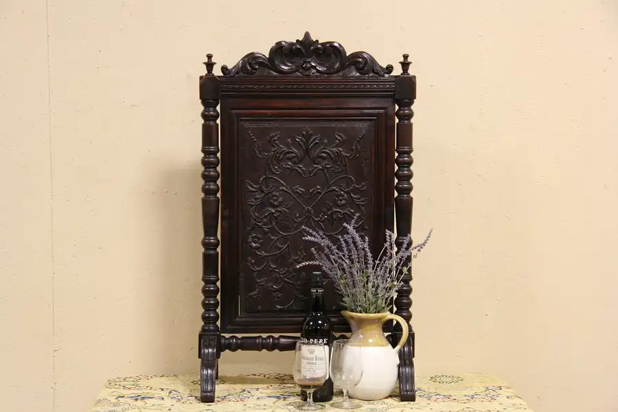 Main image of Italian Carved 1870 Antique Renaissance Fireplace Screen
