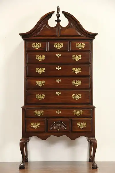 Main image of Harden Signed Cherry Vintage Highboy Chest on Chest