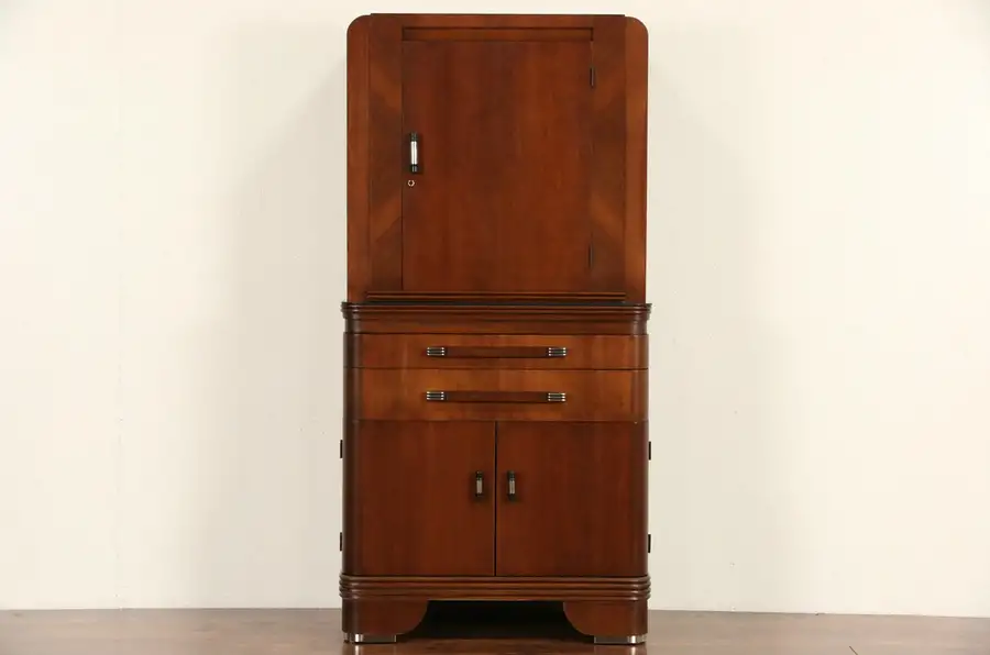 Main image of Art Deco Hamilton Physician, Dentist or Doctor 1940 Lighted Medical Cabinet