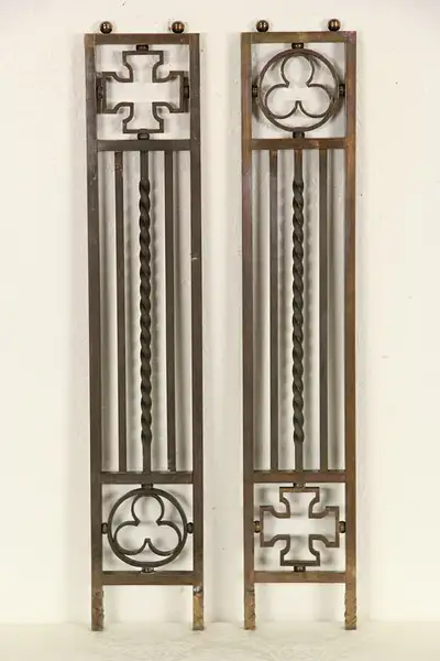 Main image of Bronze Art Deco Pair of 1925 Architectural Salvage Grill Panels