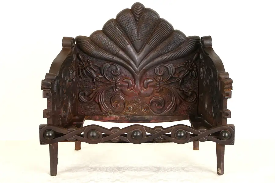 Main image of Fireplace 1900 Antique Coal Burner or Grate, Cast Iron