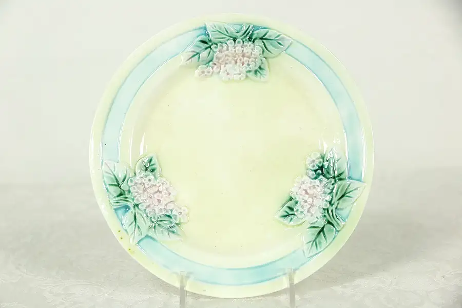 Main image of Majolica Hand Painted 7" Plate with Flowers