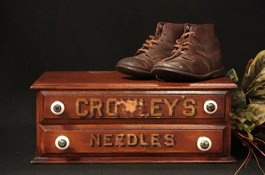 Main image of Antique 1890's Sewing, Needle or Jewel Cabinet