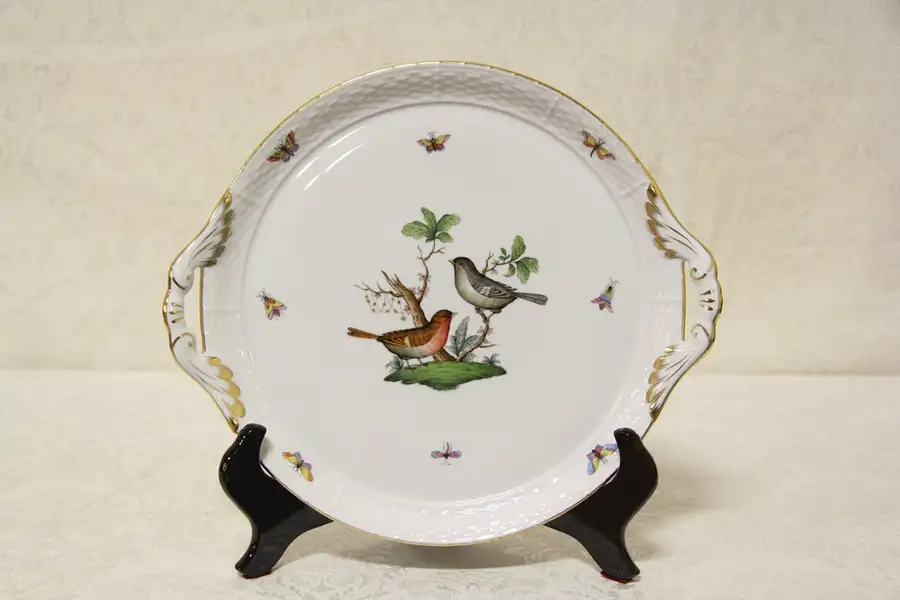 Main image of Herend Rothschild Bird Round Tray, Handles