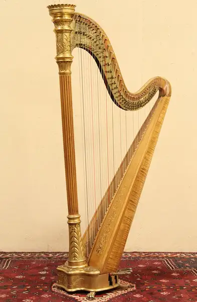 Main image of Lyon & Healy 1933 Gold Pedal Harp, Style 14 & Case