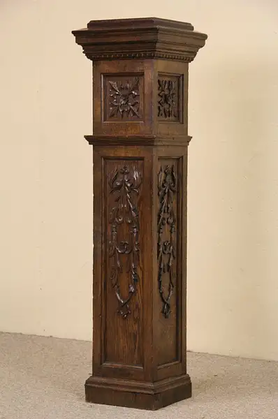 Main image of Oak Bannister Post, 1900 Antique Architectural Salvage