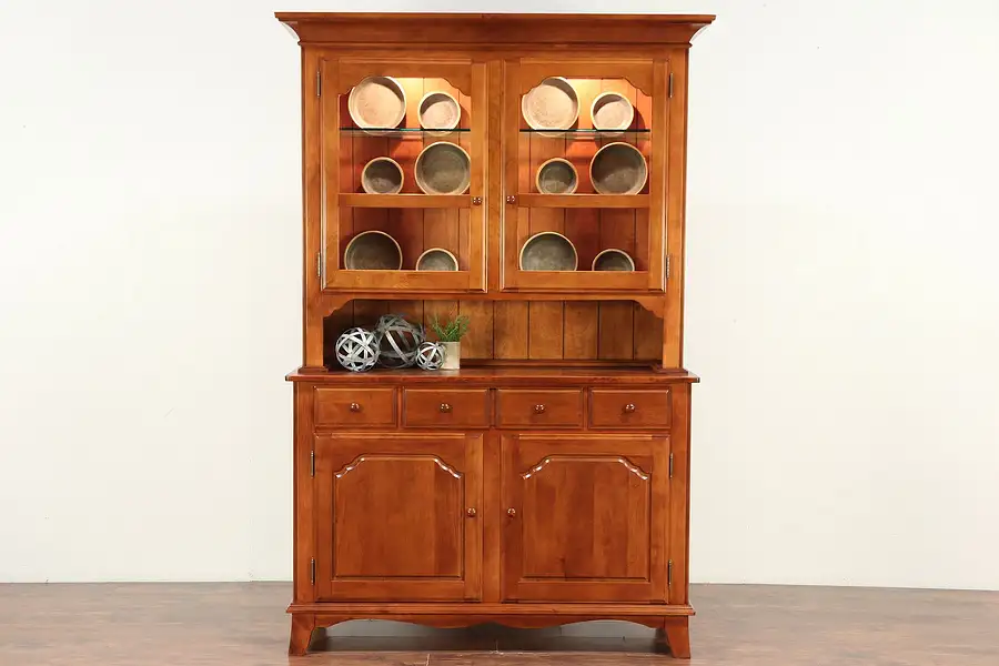 Main image of Nichols & Stone Vintage Hutch Cabinet Provence Buffet & China Deck