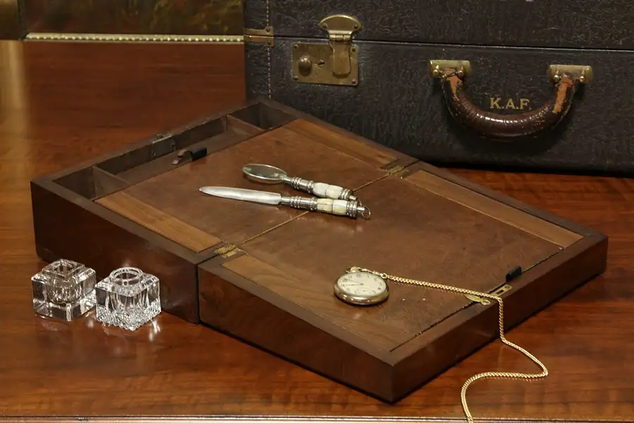 Main image of Travel Lap Desk, Portable 1890 Antique