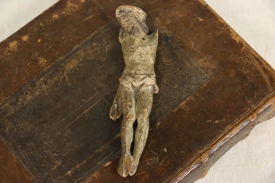 Main image of Jesus Santo Figure, 1700's Antique Spanish Colonial Sculpture