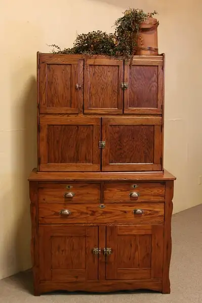 Main image of Hoosier Victorian 1910 Oak Kitchen Cupboard