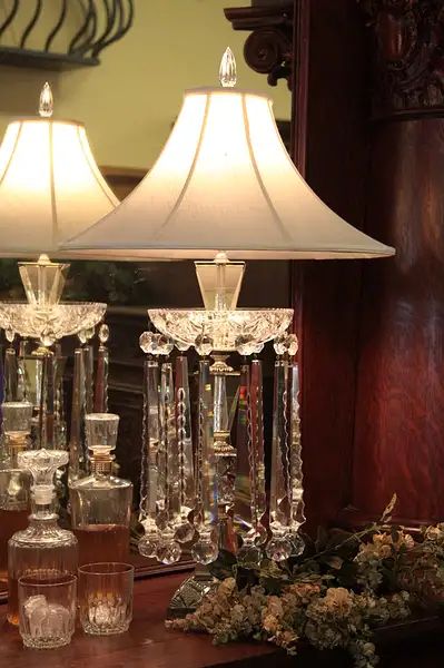 Main image of Art Deco or Midcentury Modern Cut Crystal Lamp