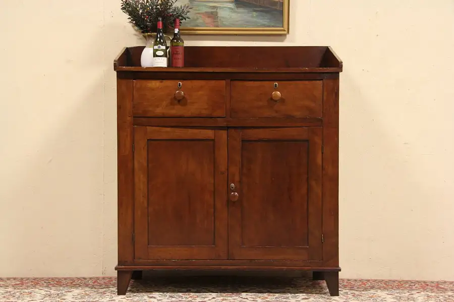 Main image of New England Cherry Antique 1820's Sideboard, Server or Jelly Cupboard