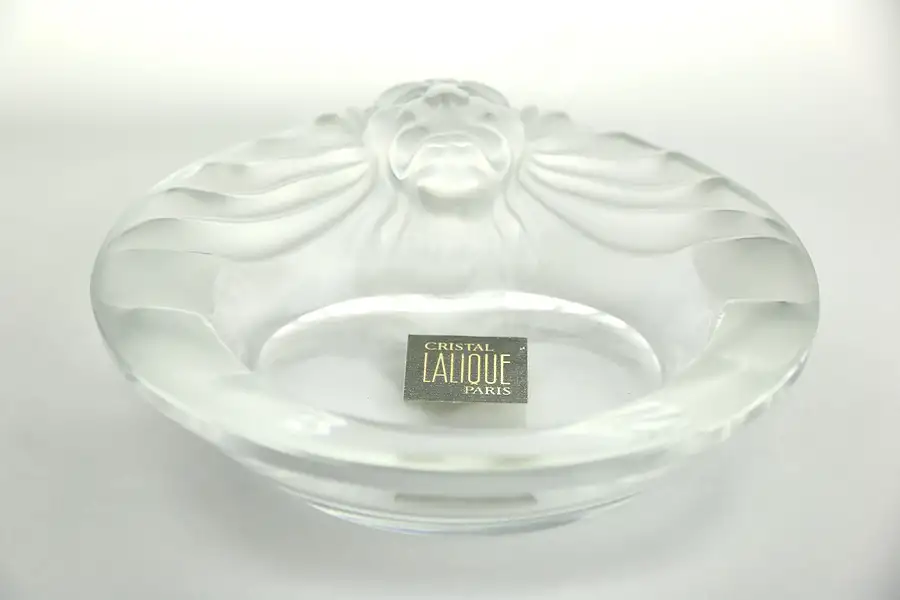 Main image of Lalique Signed French Crystal Lion Bowl