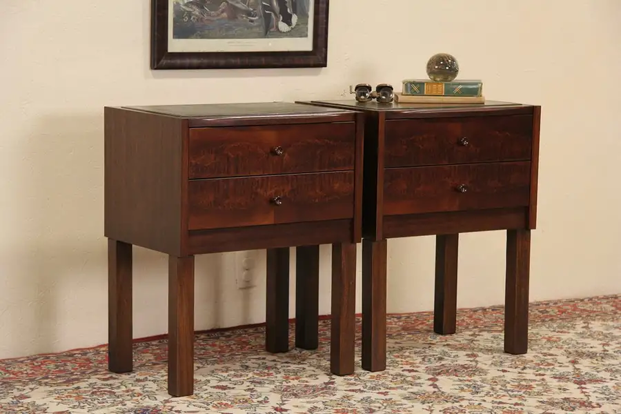 Main image of Pair Midcentury Danish Modern 1960 Vintage Nightstands or End Tables