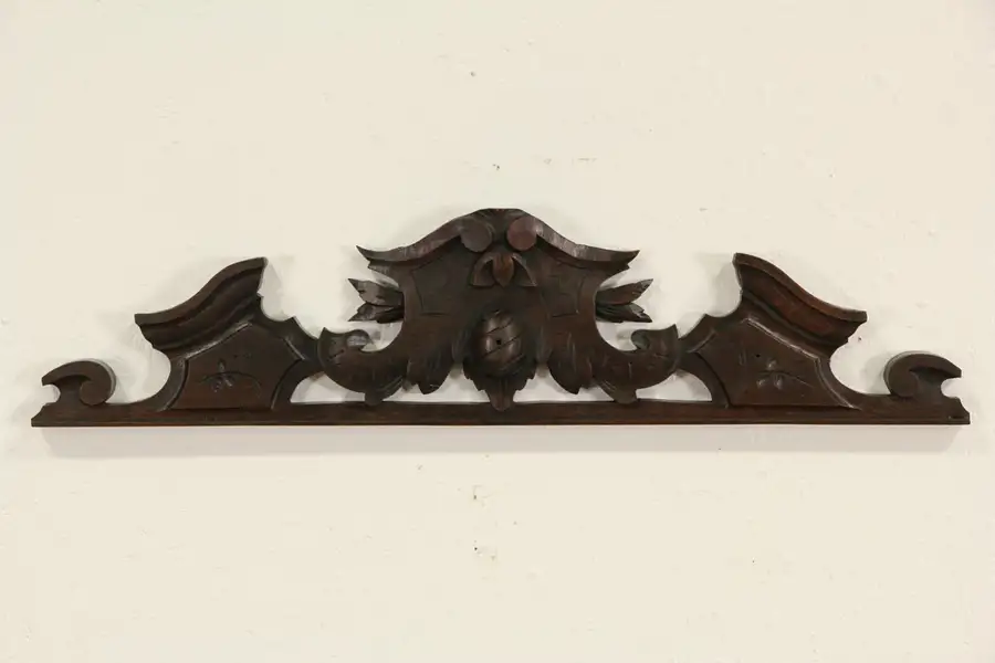 Main image of Black Forest Carved Oak 1870 Antique Architectural Salvage Crest