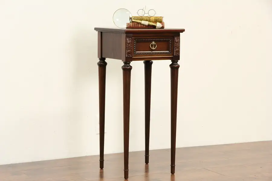 Main image of Louis XVI 1920's Antique Walnut Nightstand or Bedside Table