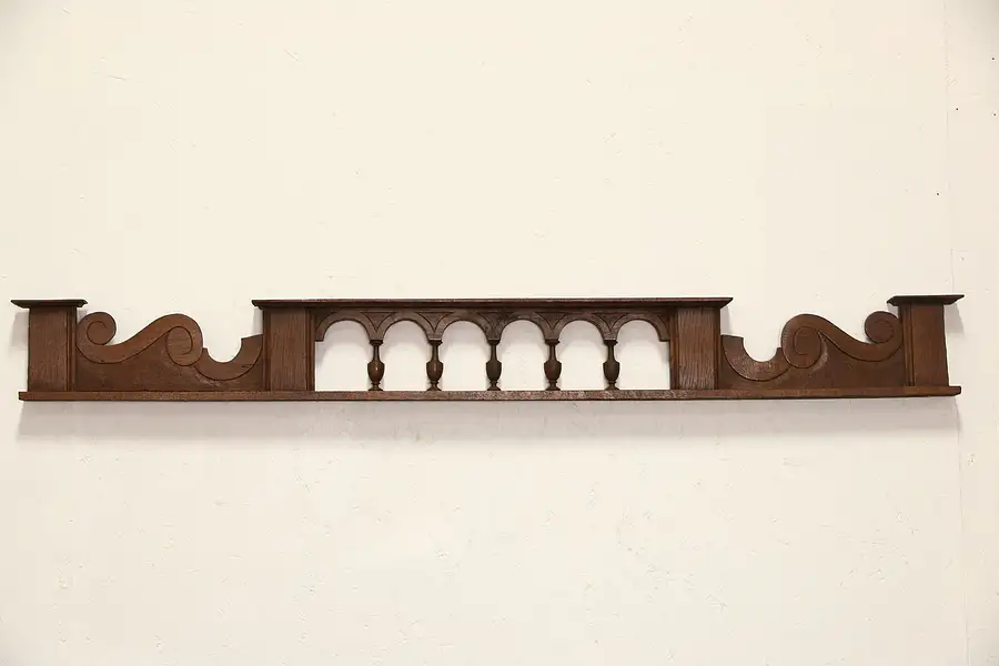 Main image of Oak Carved 1900 Antique Architectural Gallery Fragment