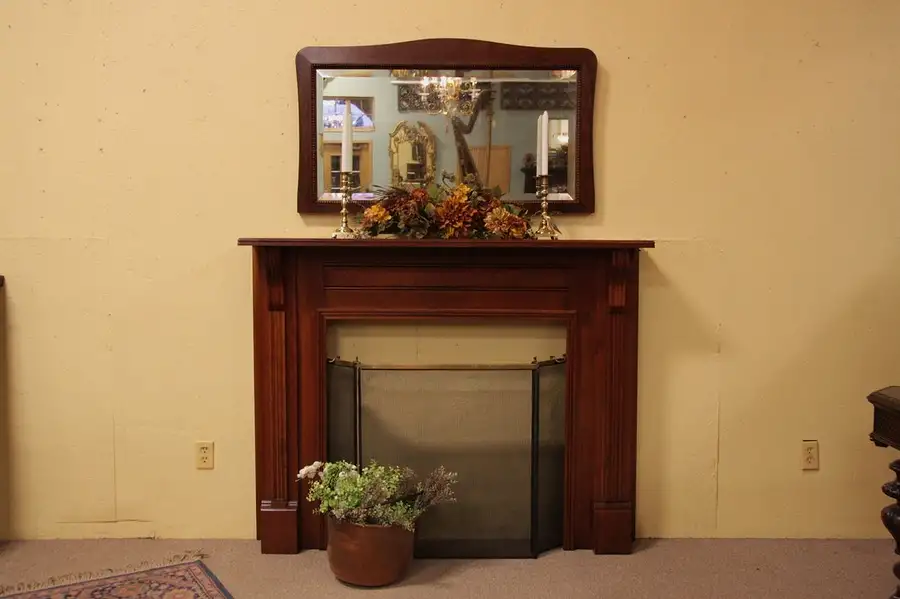 Main image of Victorian Eastlake Cherry Antique Fireplace Mantel
