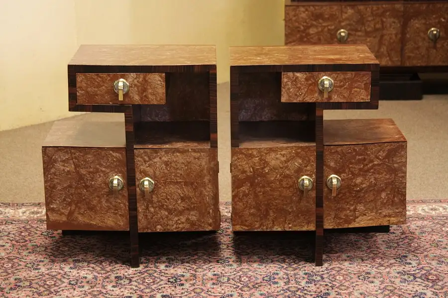 Main image of Art Deco Pearl & Rosewood Nightstands