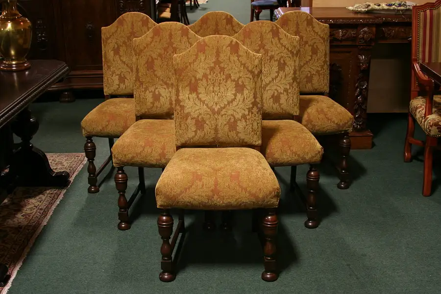 Main image of Set of 6 1920's Oak Dining Chairs