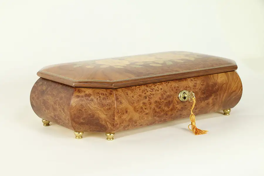 Main image of Music & Jewelry Box, Swiss Reuge, Plays Rachmaninoff Piano Concerto