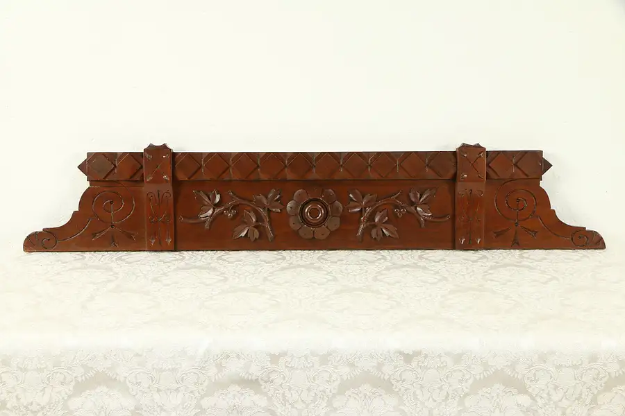 Main image of Victorian Antique Architectural Salvage Crest, Carved Berries & Leaves