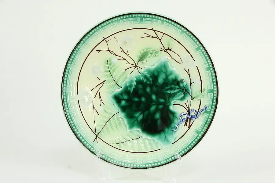 Main image of Victorian Majolica Antique Hand Painted 8" Plate