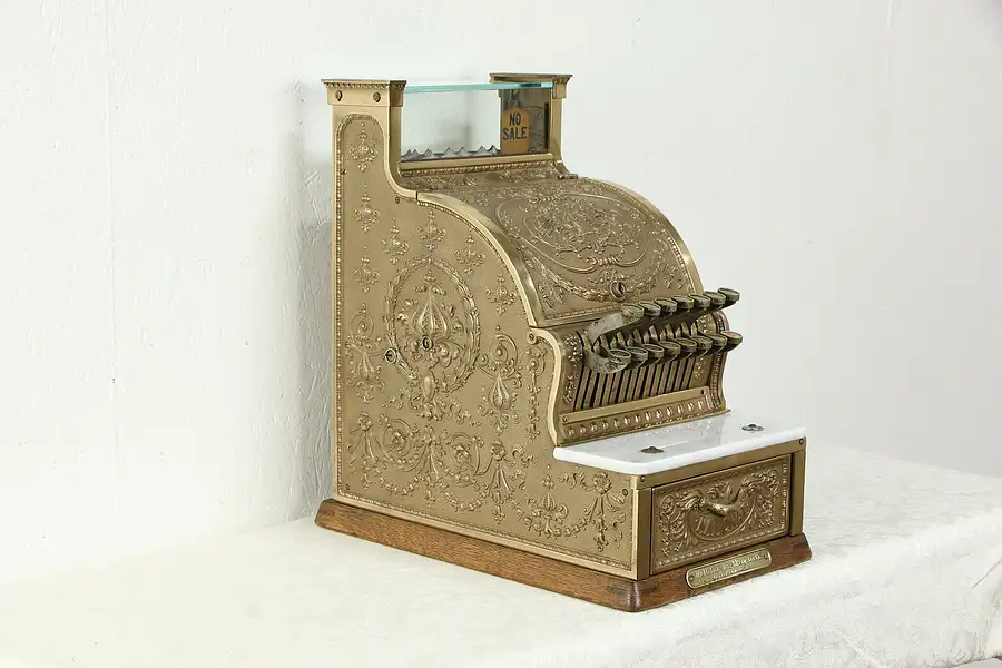 Main image of Victorian Antique Candy or Barber Shop Bronze National Cash Register