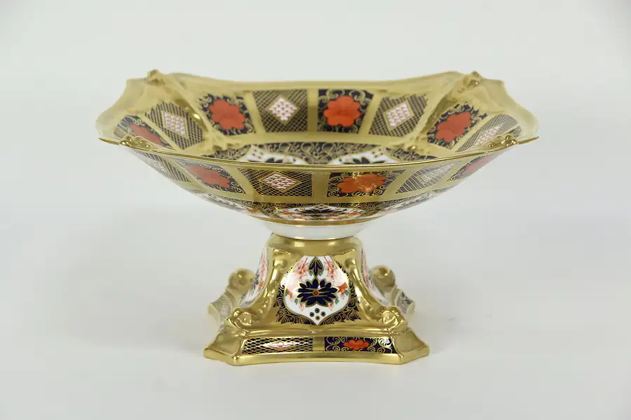 Main image of Traditional Imari Royal Crown Derby Square Footed Centerpiece Bowl