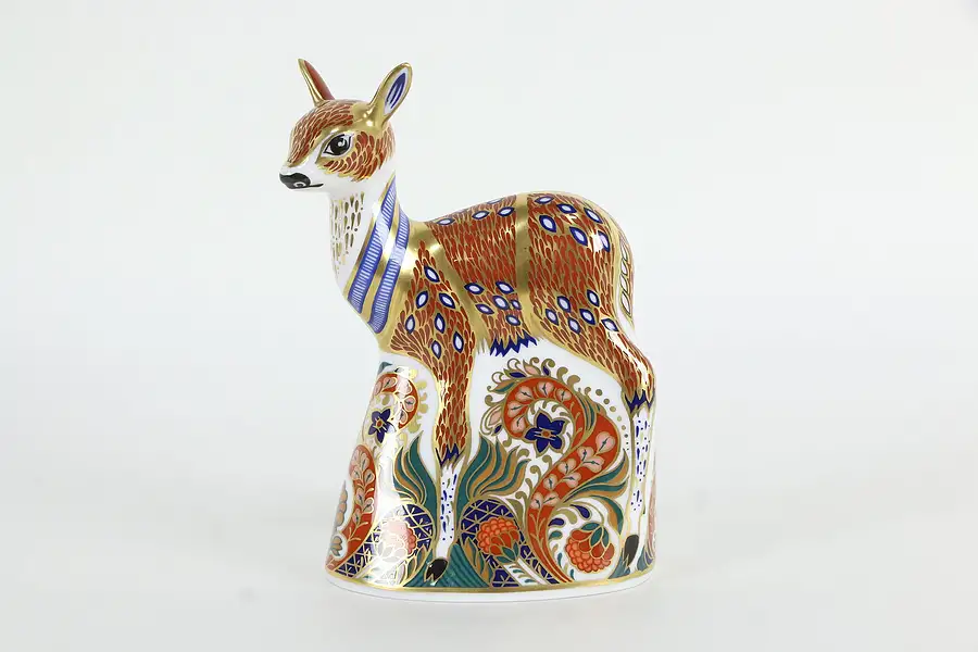 Main image of Traditional Imari Royal Crown Derby Fawn Sculpture 5.5"